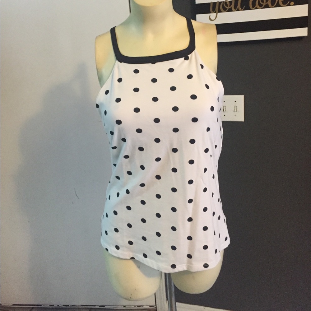 Message factory organic polka dot shelf bra top M
